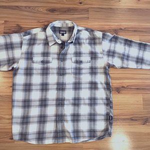 Patagonia Men's Long Sleeved Cotton Conversion Fjord Flannel Shirt, Large